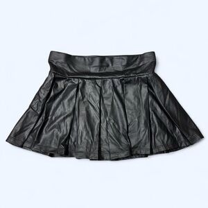 Goth Black Leather Pleated Mini Skirt by BodyRage!